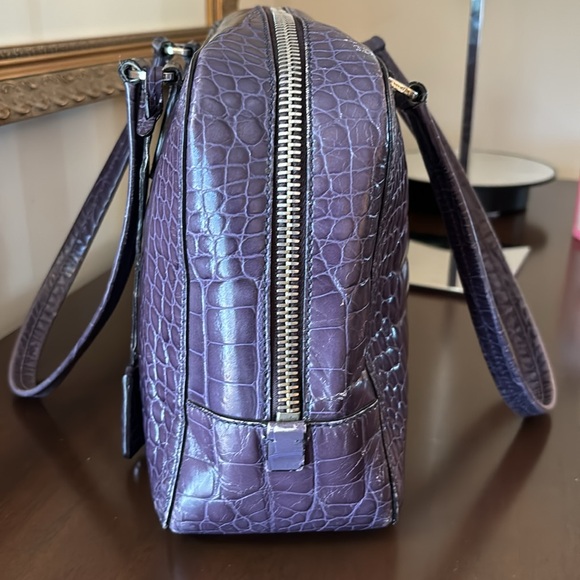 Prada St. Cocco Lucido Crocc Embossed Bauletto Bag with COA - Picture 7 of 17